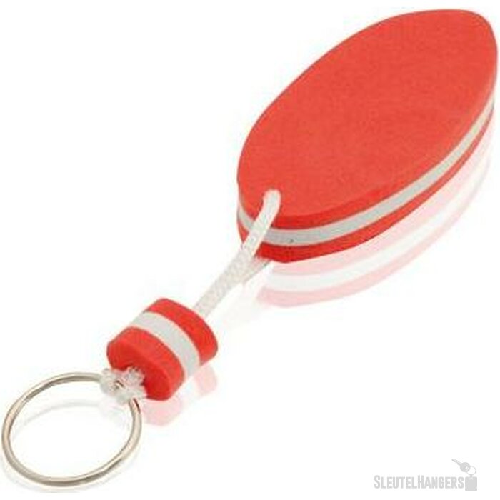 Ovale drijvende sleutelhanger Rood