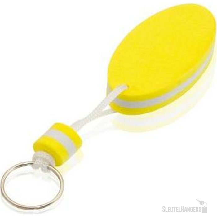 Ovale drijvende sleutelhanger Geel