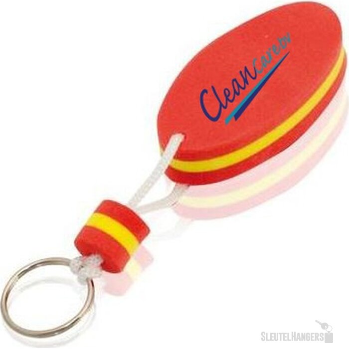 Ovale drijvende sleutelhanger Rood