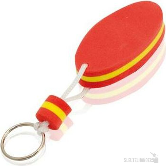 Ovale drijvende sleutelhanger Rood