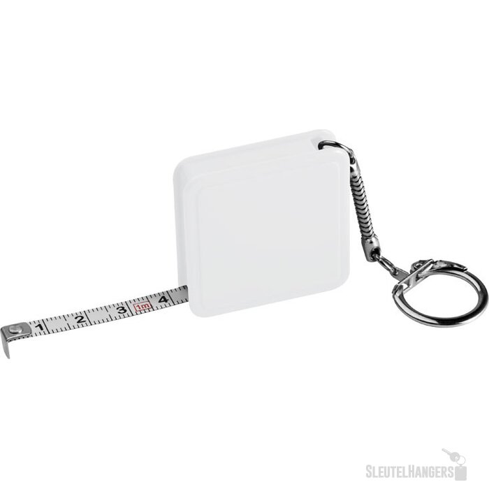 Sleutelhanger met rolbandmaat Cire wit
