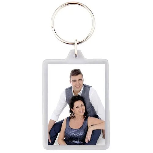 Doorzichtige sleutelhanger XL Transparant