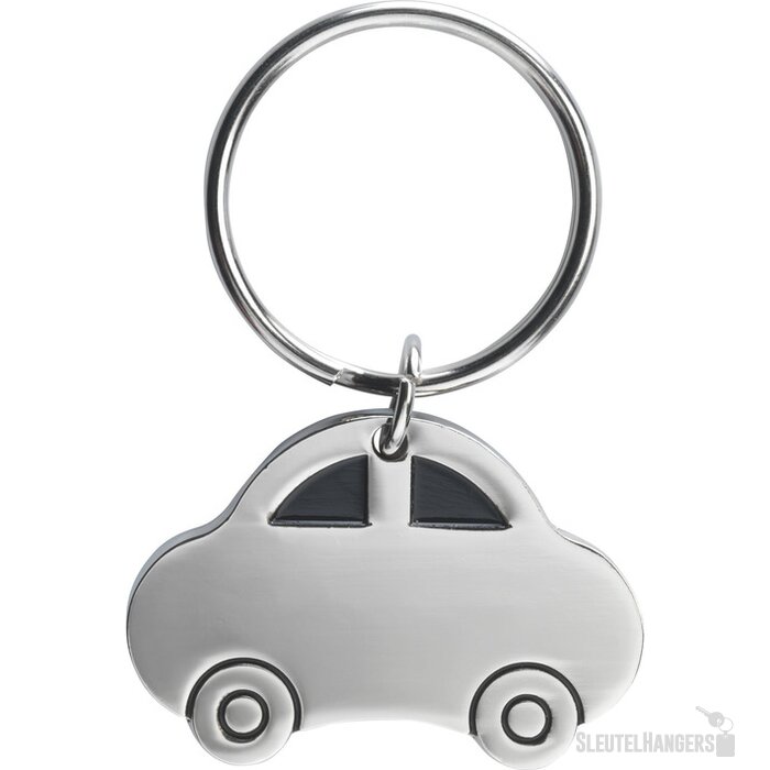 Metalen Sleutelhanger In Autovorm Zilver