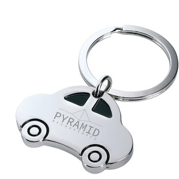 Metalen Sleutelhanger In Autovorm Zilver