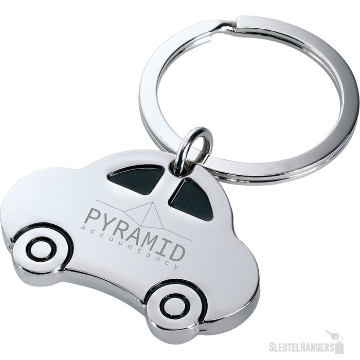 Metalen Sleutelhanger In Autovorm Zilver