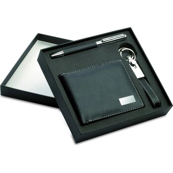 3-delige pu cadeauset Eleganci zwart