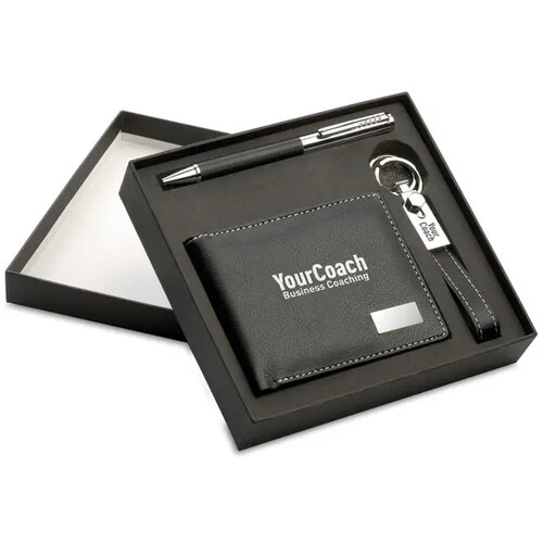 3-delige pu cadeauset Eleganci zwart