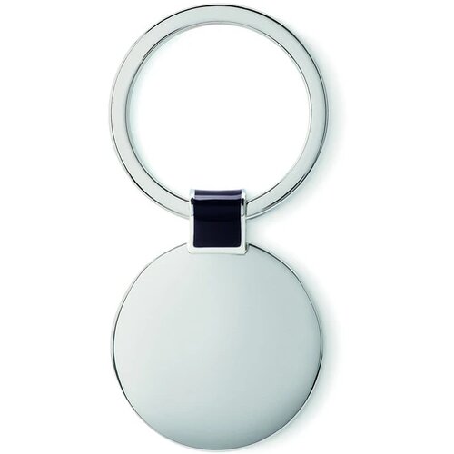 Metalen ronde sleutelhanger Zwart