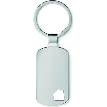 Metalen sleutelhanger, huisje House key mat zilver