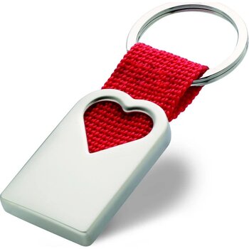 Metalen sleutelhanger Bonheur rood