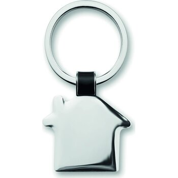 Metalen sleutelhanger huis Housy zwart