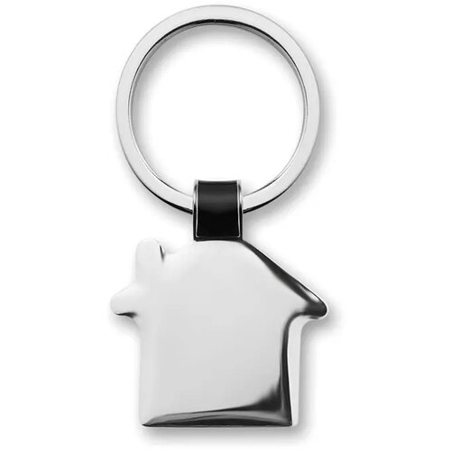 Metalen sleutelhanger huis Housy zwart