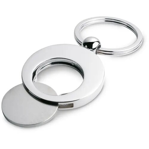 Sleutelhanger met munt Euring glanzend zilver