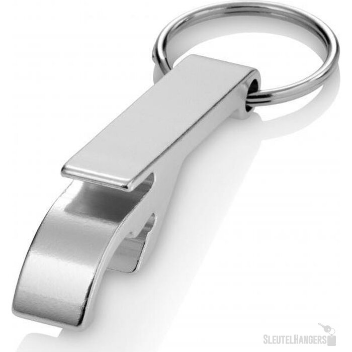Sleutelhanger met fles- en blikopener Zilver