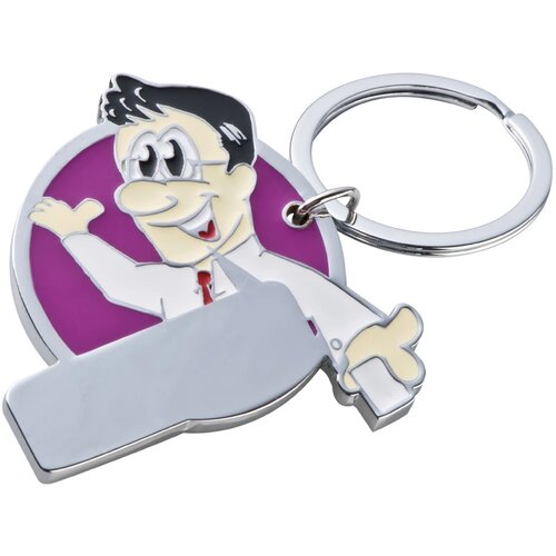 Sleutelhanger mannetje purple roze
