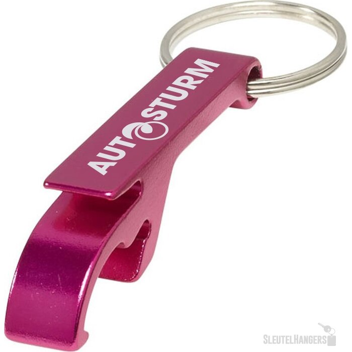 Sleutelhanger met fles- en blikopener Roze