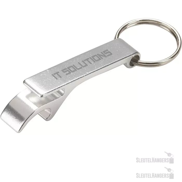 Sleutelhanger Met Fles- En Blikopener Zilver