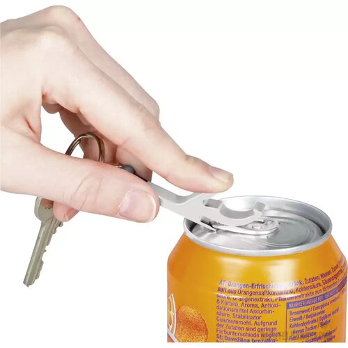 Sleutelhanger Met Fles- En Blikopener Zilver