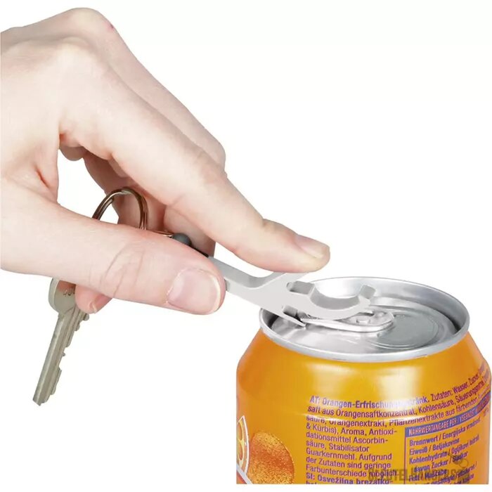 Sleutelhanger Met Fles- En Blikopener Zilver