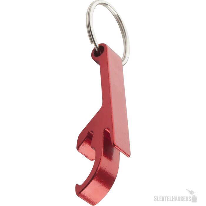 Sleutelhanger Met Fles- En Blikopener Rood