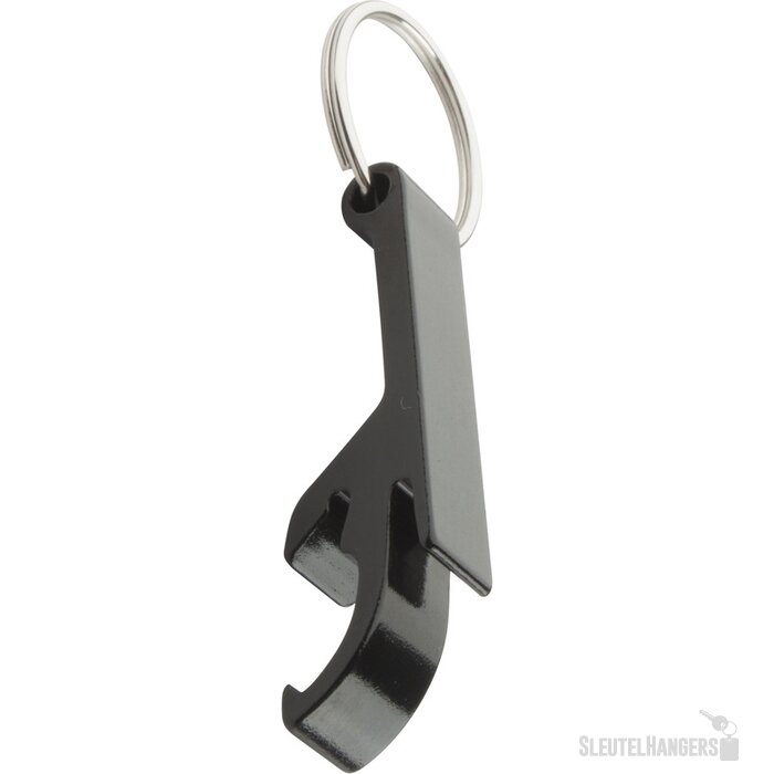 Sleutelhanger Met Fles- En Blikopener Zwart