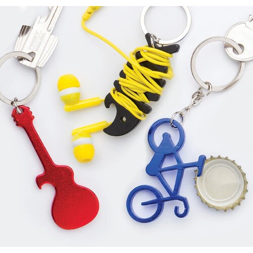 Fiets Sleutelhanger Met Opener Blauw