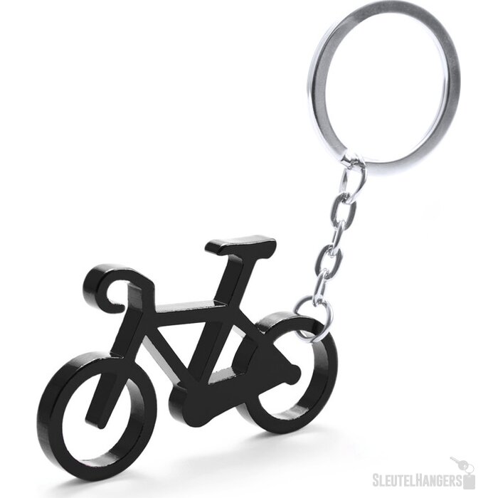 Fiets Sleutelhanger Met Opener Zwart