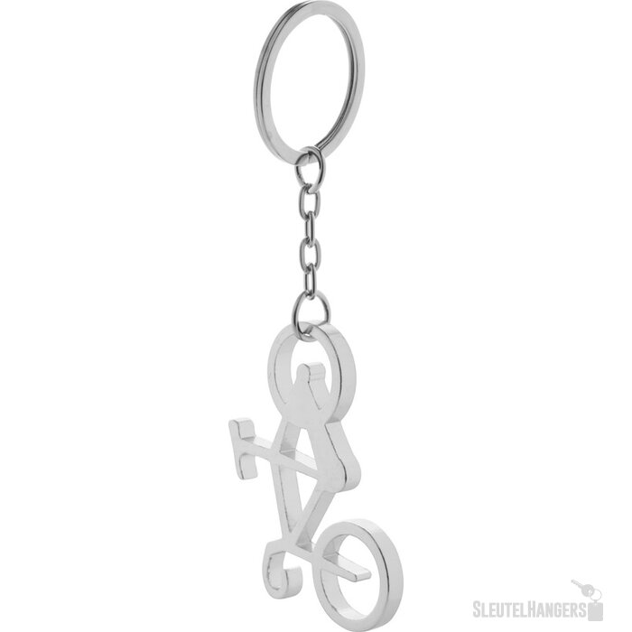 Fiets Sleutelhanger Met Opener Zilver
