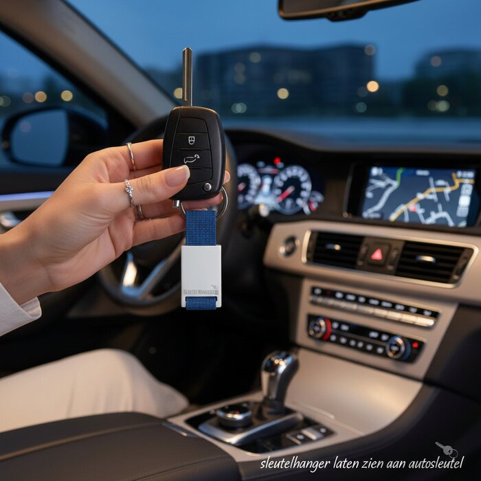 Sleutelhanger Met Polyester Koord Blauw