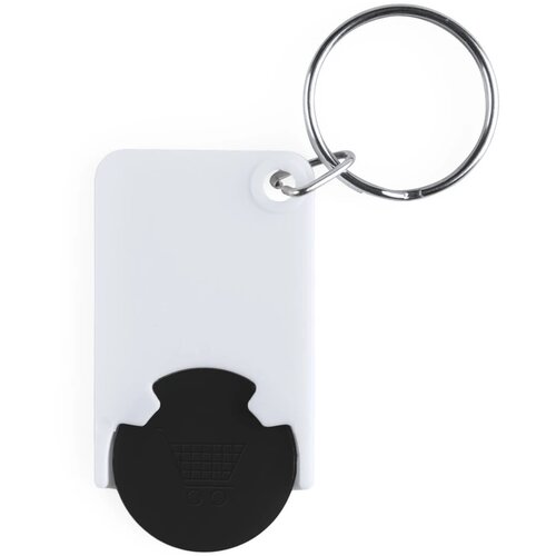 Sleutelhanger Met Gekleurde Winkelwagenmunt Zwart