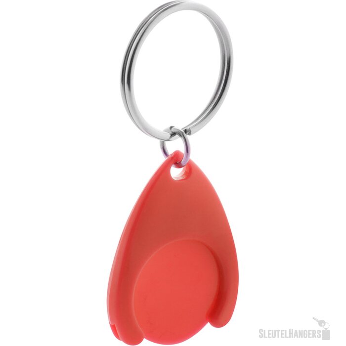 Plastic Winkelwagenmuntenhouder Rood