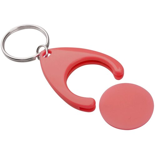 Plastic Winkelwagenmuntenhouder Rood