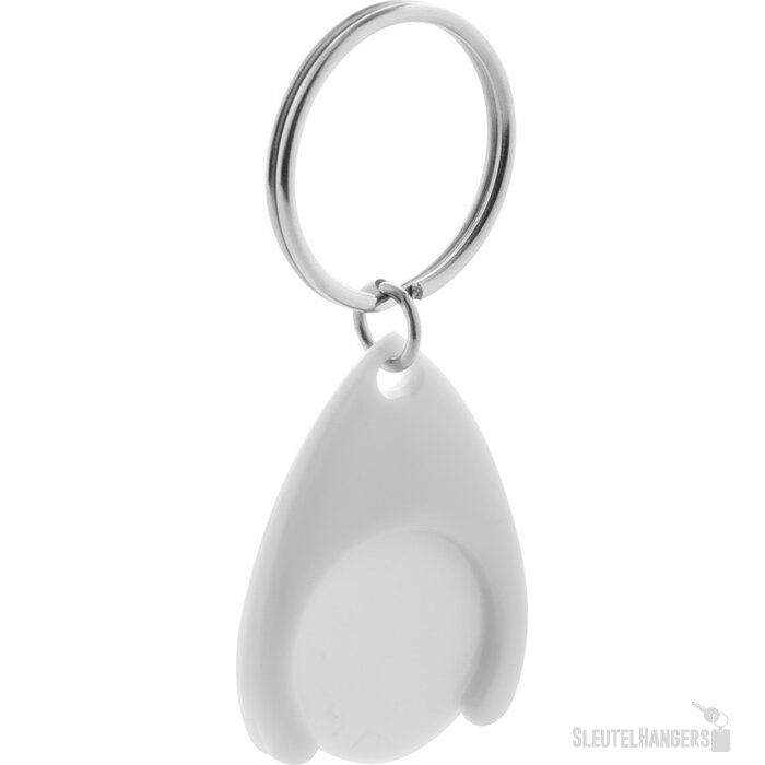 Plastic Winkelwagenmuntenhouder Wit