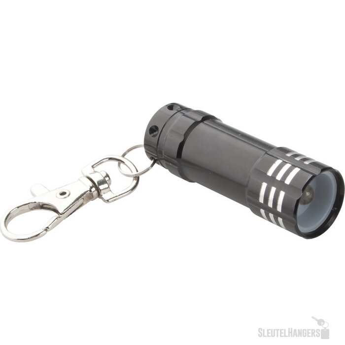 Sleutelhanger zaklamp met 3 led lampjes Zwart