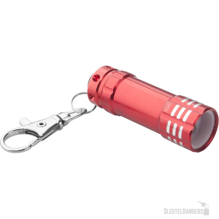 Sleutelhanger zaklamp met 3 led lampjes Rood