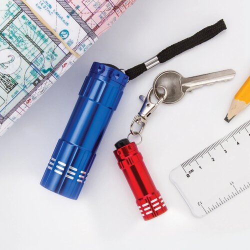 Sleutelhanger zaklamp met 3 led lampjes Rood