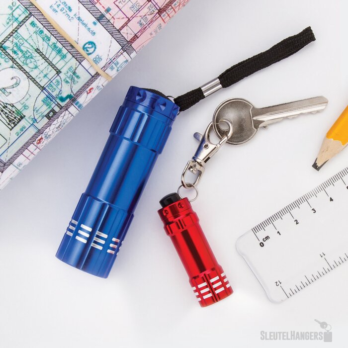 Sleutelhanger zaklamp met 3 led lampjes Rood