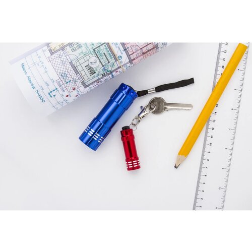 Sleutelhanger zaklamp met 3 led lampjes Rood
