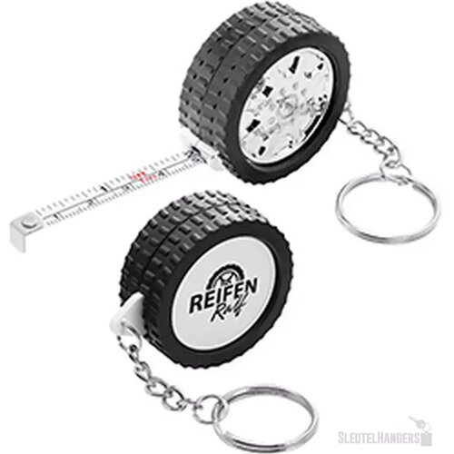 Sleutelhanger Rolmaat Autoband Zwart