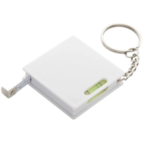 Sleutelhanger Met Rolmaat En Waterpas Wit