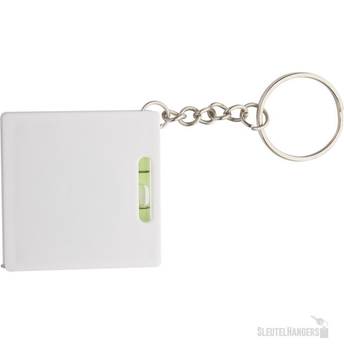 Sleutelhanger Met Rolmaat En Waterpas Wit