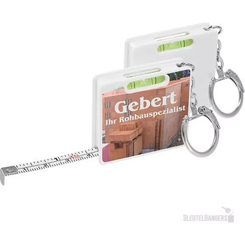 Sleutelhanger Met Rolmaat En Waterpas Wit