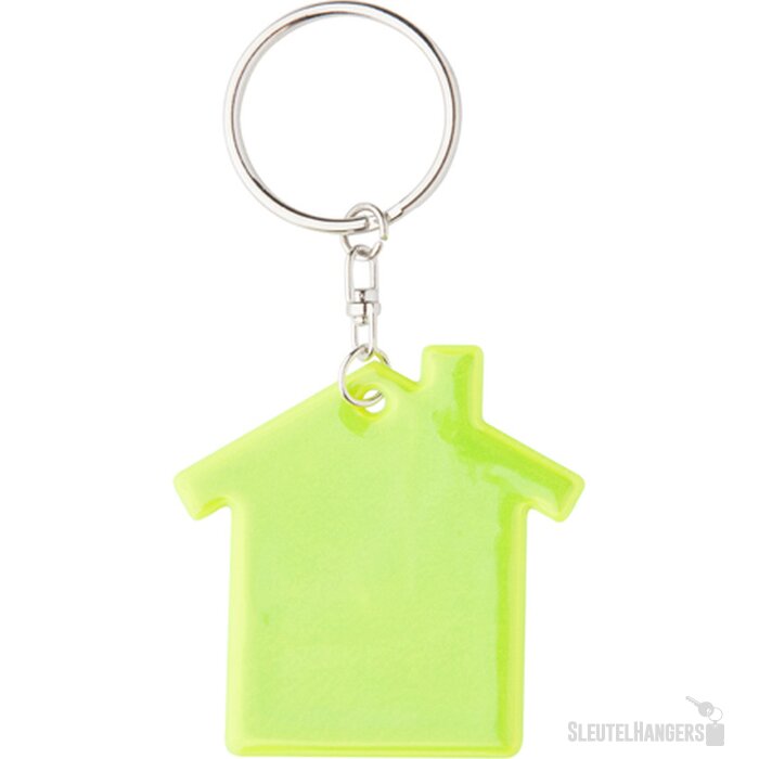 Huisvormige Reflecterende Sleutelhanger Geel