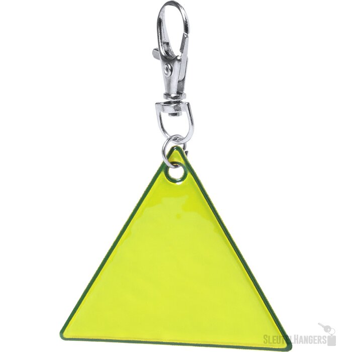 Driehoekige Reflecterende Sleutelhanger Geel