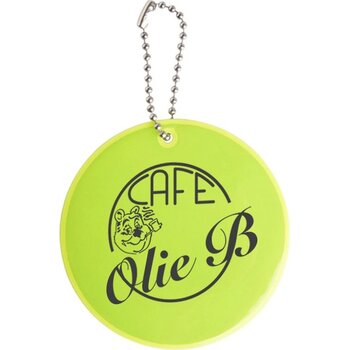 Ronde Reflecterende Sleutelhanger Geel