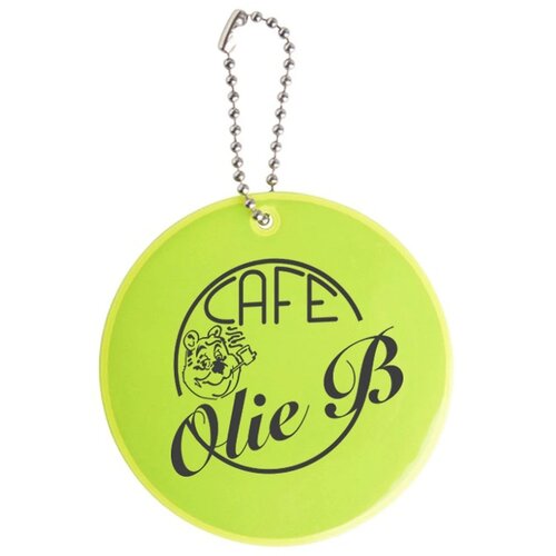 Ronde Reflecterende Sleutelhanger Geel