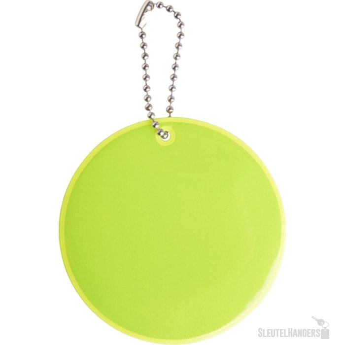 Ronde Reflecterende Sleutelhanger Geel