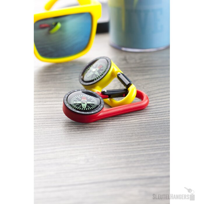Kompas Met Karabijnhaak Rood