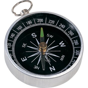 Metalen Kompas Met Sleutelring  Zilver