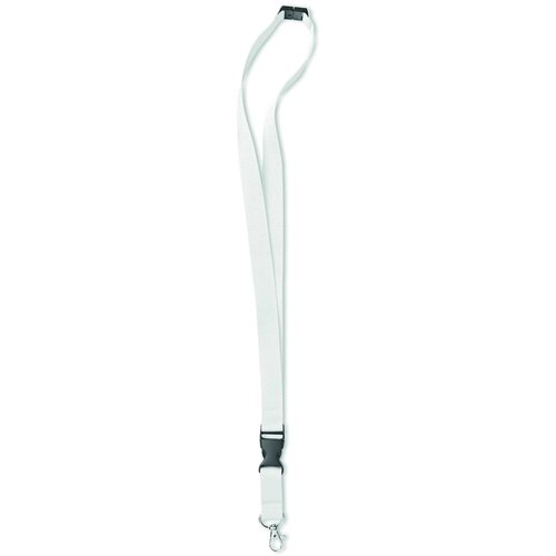 Lanyard, metalen haak. 20 mm Lany wit